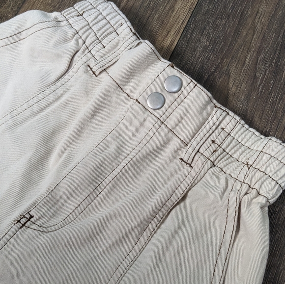 RSQ beige cargo jeans pants straight leg long baggy EUC Medium - Picture 5 of 5